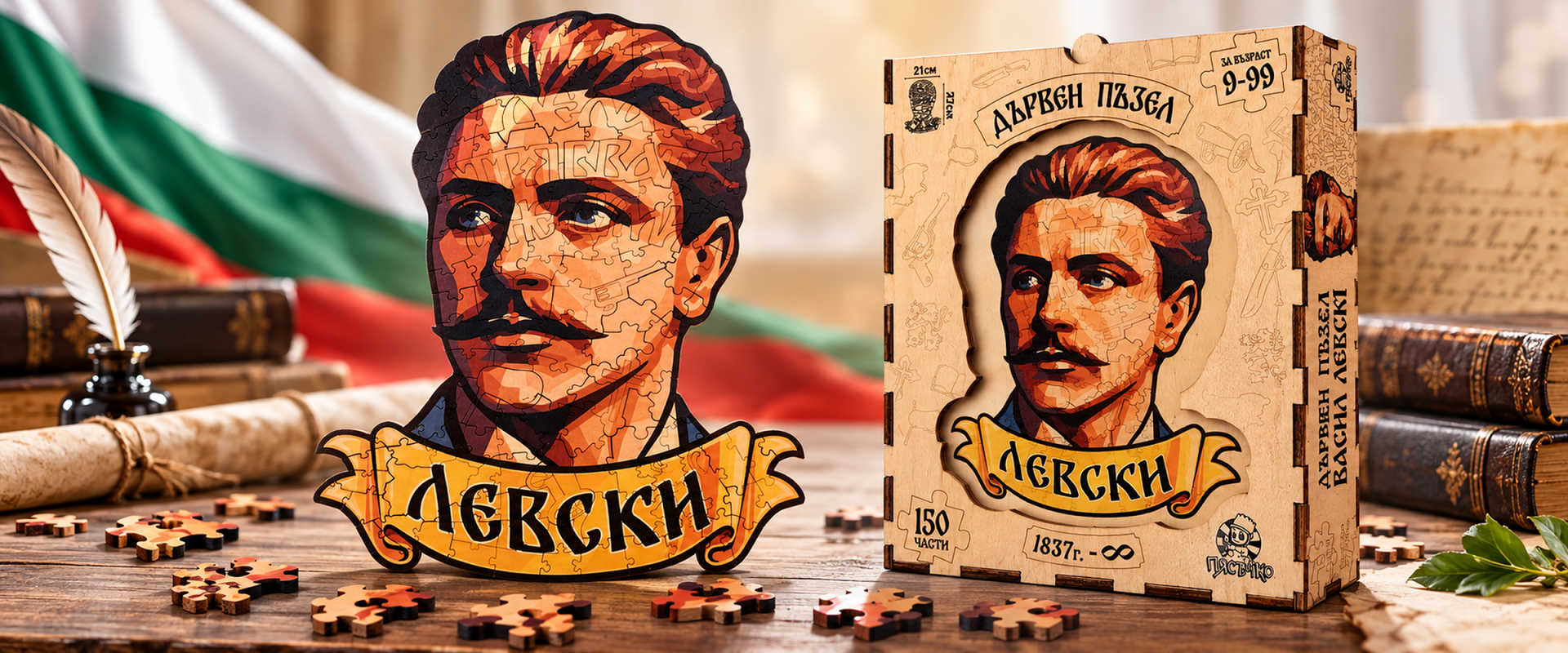 Васил Левски — дървен пъзел от 150 части