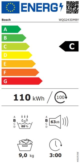 Сушилня Bosch WQG243DMBY SER6 Tumble dryer with heat pump 9kg C