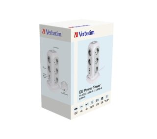 Разклонител Verbatim EUPT-01 EU Power Tower 11 AC with 2 x USB-C / 2 x USB-A