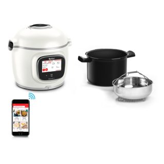 Tefal CY9442F2 Cookwareme Connect Touch PRO, бял (за Румъния/България), с вградена везна, Wi-Fi връзка, 250 вградени рецепти, 1600W, 15 режима на готвене