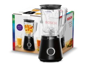 Bosch MMB6141B Series 4, блендер VitaPower, 1200 W, кана от Tritan 1.5 л, два режима на скорост и функция на импулс, неръждаеми остриета ProEdge, произведени в Золинген, черен