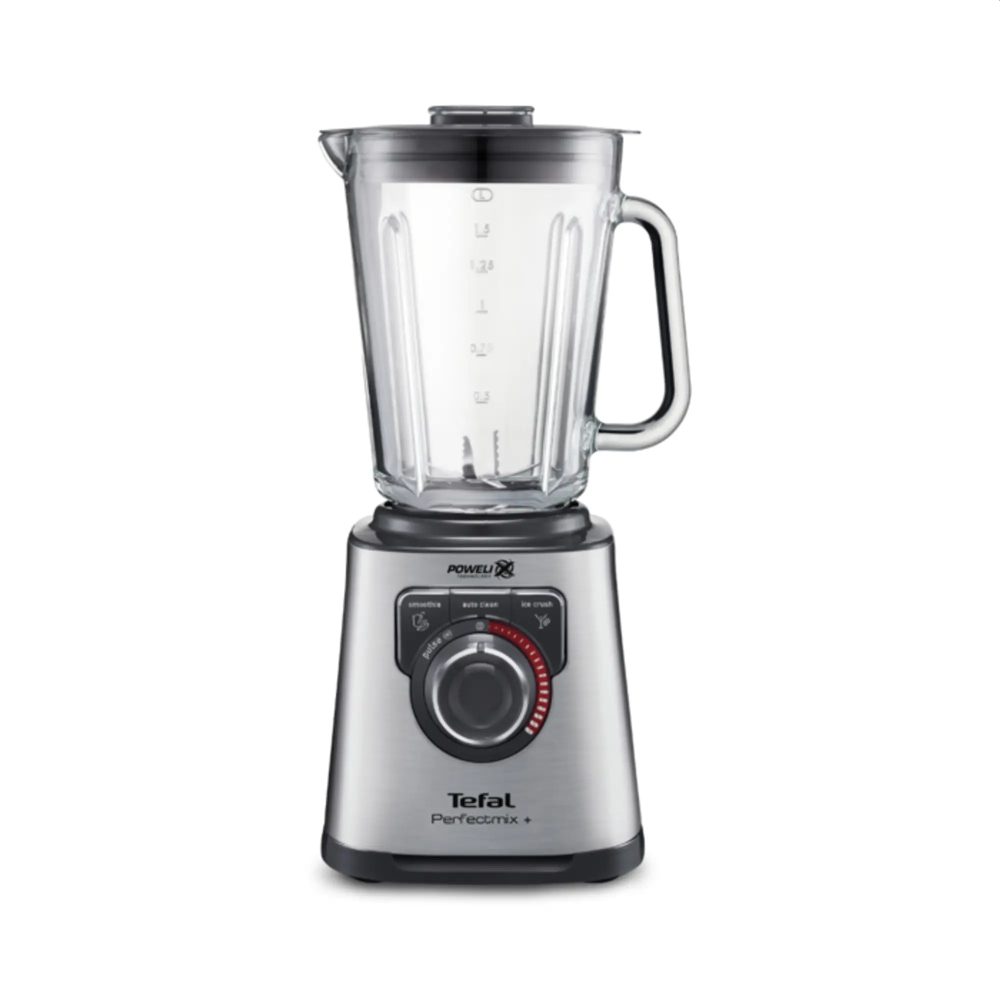 Tefal BL811D38, Mastermix Premium Blender, 1200 W, термосъд от удароустойчиво стъкло, обща вместимост: 2L, бутон за контрол на скоростта, 3 програми, неръждаема стомана