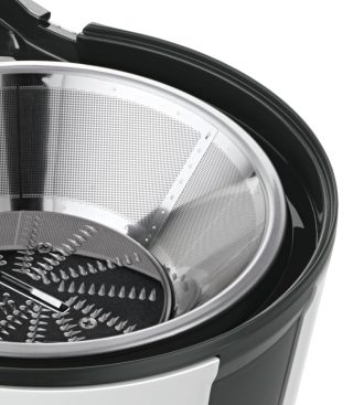 Сокоизстисквачка Bosch MES25A0, 700 W, 2 скорости, контейнер за пулп 2 л, съд за сок 1.25 л и сепаратор за пяна, голям отвор за пълнене (73 мм)