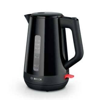 Bosch TWK1M123 MyMoment пластмасова кана, 2400 W, 1.7 l, индикатор за чаши, филтър за варовик, тройна функция за безопасност, черен