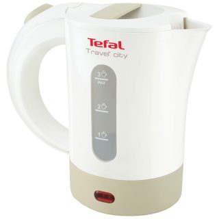 Tefal KO120130 Travel City2 електрическа кана 0.5L бяла и сива, 2 чаши, чанта за пътуване, лъжица