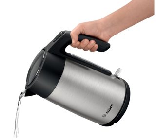 Електрическа кана Bosch TWK7L460, 2000-2400 W, 1.7 l, индикатор за чаша, тройна функция за безопасност, неръждаема стомана