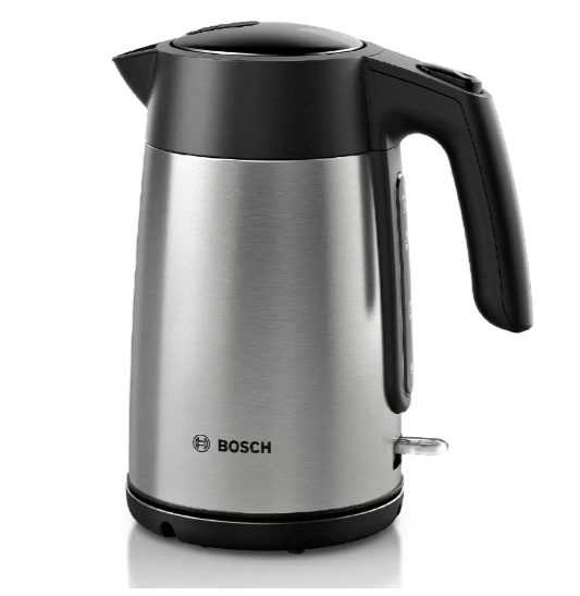 Електрическа кана Bosch TWK7L460, 2000-2400 W, 1.7 l, индикатор за чаша, тройна функция за безопасност, неръждаема стомана