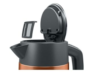 Електрическа кана Bosch TWK4P439, DesignLine, 2000-2400 W, 1.7 l, функция OneCup, медна