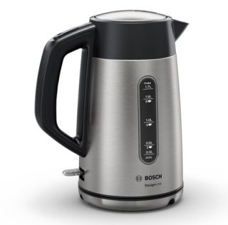 Bosch TWK4P440 Електрическа кана, DesignLine, 2000-2400 W, 1.7 l, функция OneCup, неръждаема стомана