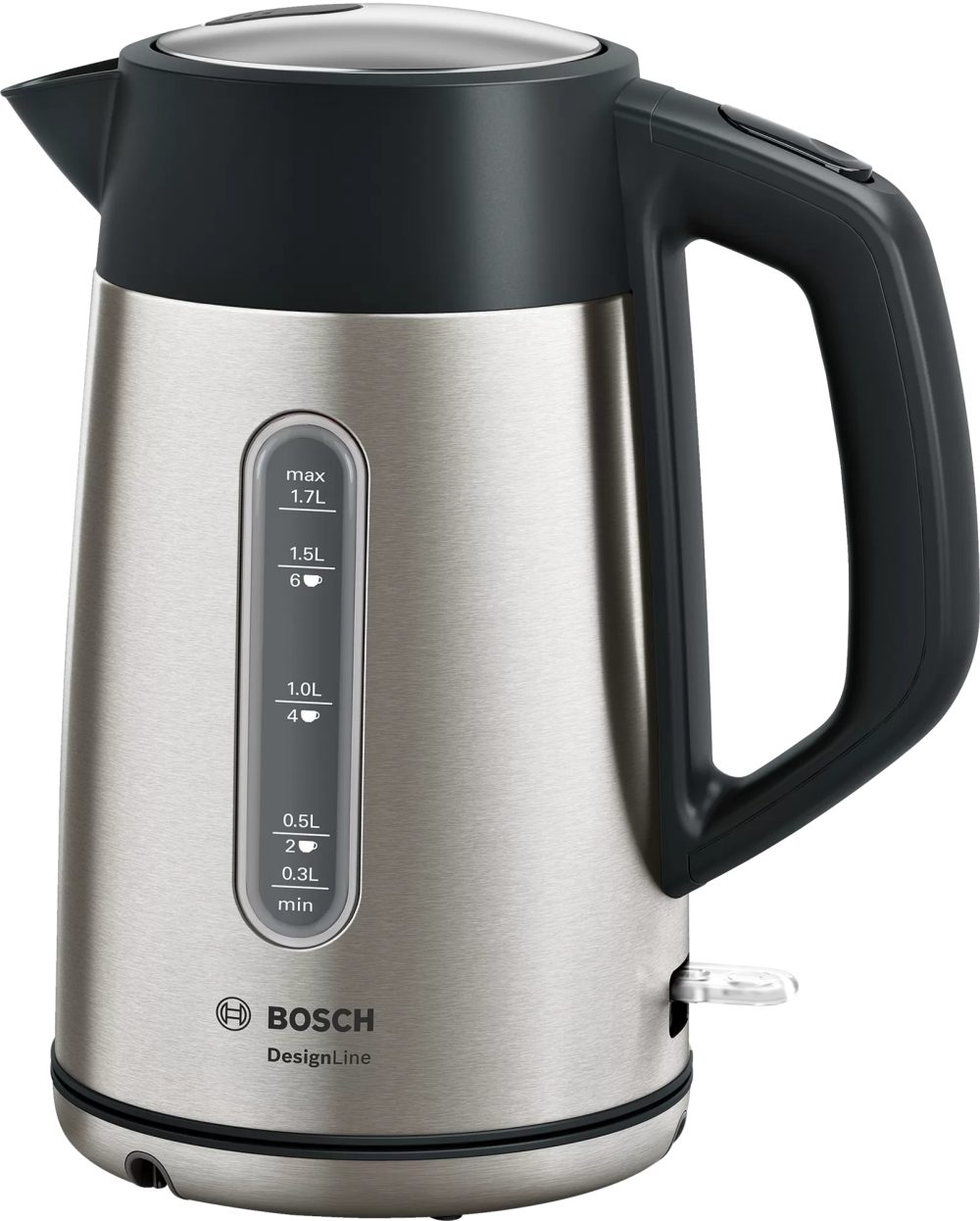 Bosch TWK4P440 Електрическа кана, DesignLine, 2000-2400 W, 1.7 l, функция OneCup, неръждаема стомана