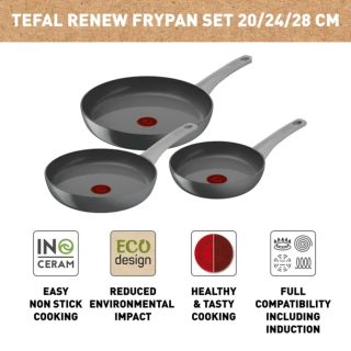 Tefal C4279132 Комплект тигани и тенджери 3-ти със стъклени капаци