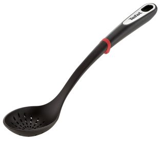 Tefal K2060314, Ingenio, лъжица за отцеждане, кухненски прибор, термопласт, 40x11x3.8 см, с отвори, до 230°C, подходяща за съдомиялна, черна