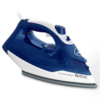 Ютия Tefal FV2838E0 Express Steam, тъмно синя и бяла, 2400W, 40g/min, ударна пара 180g/min, анти-капкова, резервоар 270 ml, керамична плоча