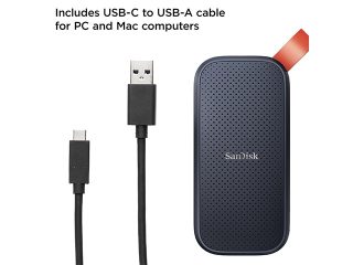 Външен диск SanDisk 1TB Portable SSD - Up to 520MB/s, USB-C, USB 3.2 Gen 2