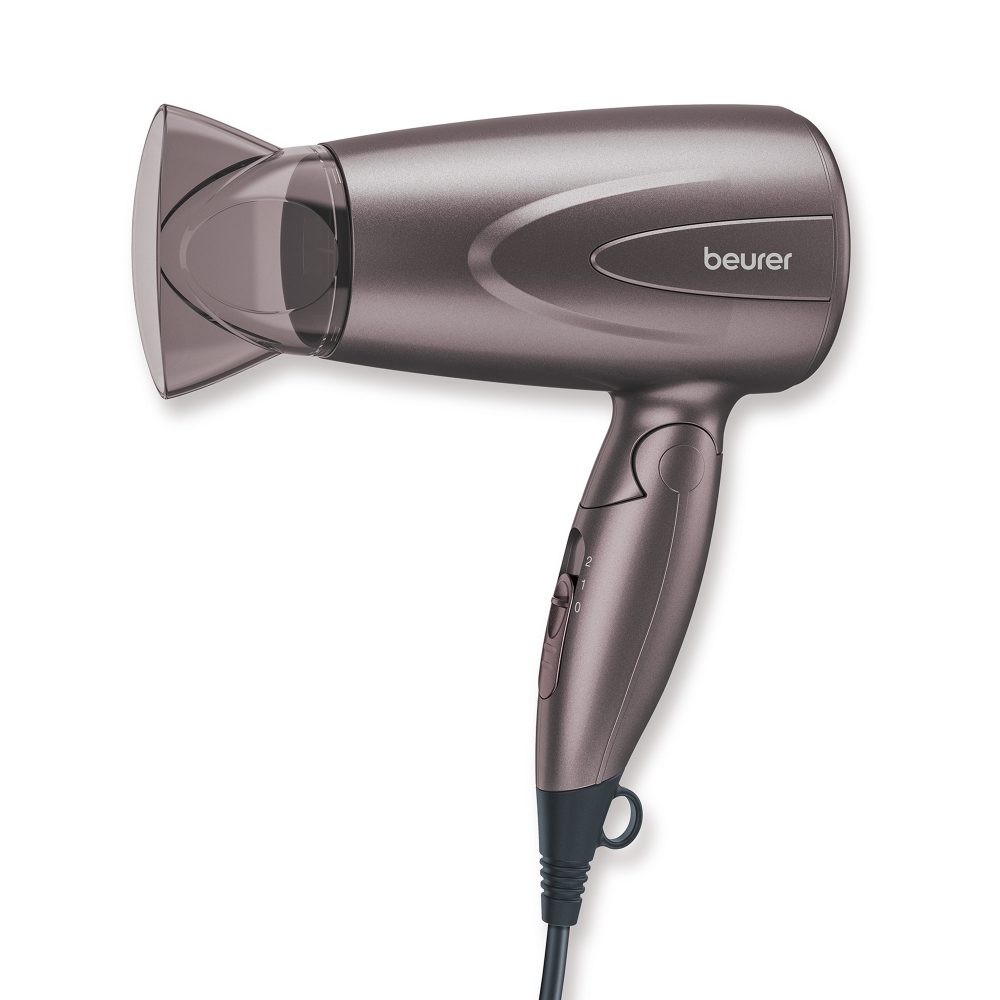 Сешоар Beurer HC 17, 1300 W, ергономична сгъваема дръжка, 2 степени на температура, 2 степени на сила на издухване, тънка професионална дюза, защита от прегряване