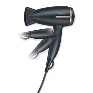 Сешоар Beurer HC 25, 1600 W, йонна функция, сгъваема дръжка, 2 степени на температура, 2 скорости, студен въздух, дюза, защита от прегряване