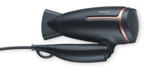 Сешоар Beurer HC 25, 1600 W, йонна функция, сгъваема дръжка, 2 степени на температура, 2 скорости, студен въздух, дюза, защита от прегряване