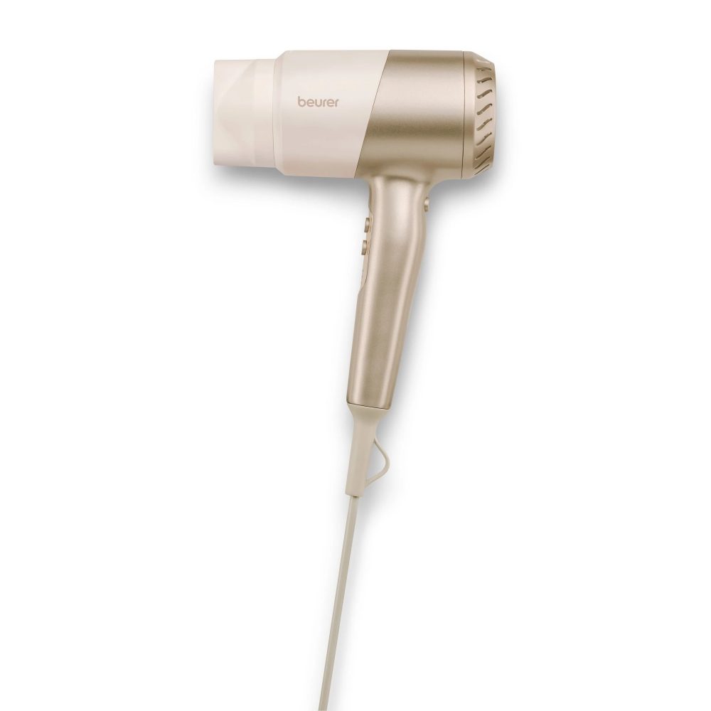 Сешоар Beurer HC 40 Travel, 2000 W, тесен накрайник, йонна функция, 3 степени на температура и скорост, студен въздух, режим на редуване на топъл и студен въздух, подвижен предпазен филтър, защита от прегряване, чанта