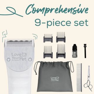 Beurer PP 110 Fluffy Professional grooming for dogs and cats; individually adjustable cutting lengths and extra-long battery life; Quiet motor; Wide stainless steel blade