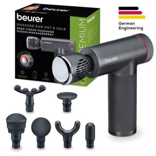Beurer MG 195 Hot & Cold масажен пистолет, 7 inokчество массажни приставки, 9 нива на интензитет, до 4.5 часа работа, LED дисплей, калъф