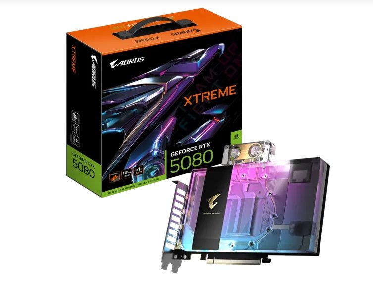 Gigabyte Aorus GeForce RTX 5080 16GB GDDR7 Xtreme Waterforce WB