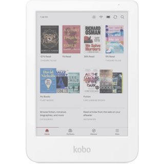 Kobo Clara Colour е-четец за книги, E Ink Kaleido сензорен екран 6 инча цветен, 1448 x 1072 пиксела, 16 GB, 1000 MHz/512 MB, 1 x USB C, Тегло 0.172 кг, Безжичен, Comfort Light, 12 различни шрифта и над 50 стила на шрифтове, Бял