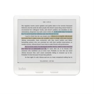 Kobo Libra Colour e-Book Reader, E Ink Kaleido сензорен екран 7 инча, 1680 x 1264, 32 GB, 2 GHz, Тегло 0.215 kg, Безжичен, ComfortLight PRO, IPX8 - до 60 минути в 2 метра вода, 15 файлови формата поддържани нативно, Бял