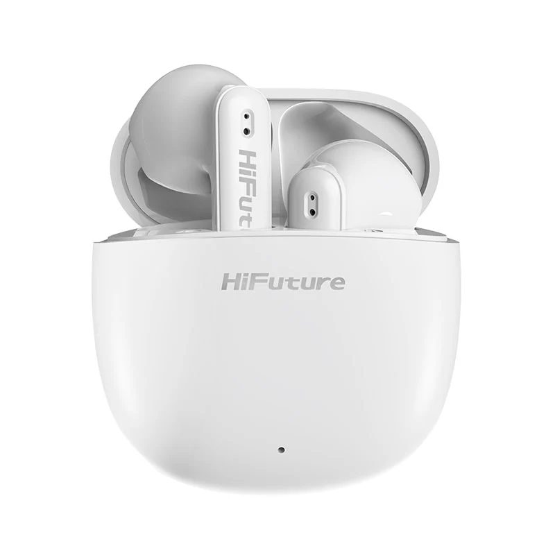 HiFuture ColorBuds2 White, Fashion TWS Earbuds, 5+15 часа време за възпроизвеждане, Bluetooth 5.3, 10MM Driver, Soft Bass, Comfort Fit, Colorful option