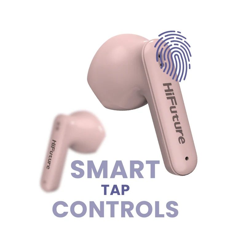 HiFuture ColorBuds2 Pink, Fashion TWS Earbuds, 5+15 часа възпроизвеждане, Bluetooth 5.3, 10MM драйвер, мек бас, удобно прилягане, цветен вариант