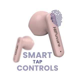 HiFuture ColorBuds2 Pink, Fashion TWS Earbuds, 5+15 часа възпроизвеждане, Bluetooth 5.3, 10MM драйвер, мек бас, удобно прилягане, цветен вариант