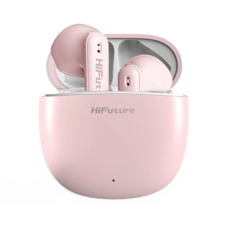 HiFuture ColorBuds2 Pink, Fashion TWS Earbuds, 5+15 часа възпроизвеждане, Bluetooth 5.3, 10MM драйвер, мек бас, удобно прилягане, цветен вариант