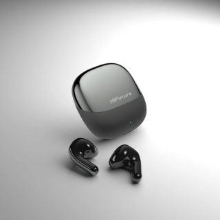 HiFuture ChromeBuds Металик Сив, Металик заряден калъф, 4 MICS ENC, Wireless 5.4, До 6 часа живот на батерията с едно зареждане, IPX5, Ultra Bass, До 30 часа комбиниран живот на батерията