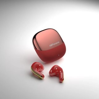 HiFuture ChromeBuds Red, метален калъф за зареждане, 4 MICS ENC, Wireless 5.4, до 6 часа живот на батерията с едно зареждане, IPX5, Ultra Bass, до 30 часа общо време на работа