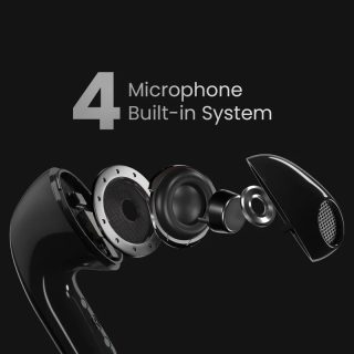 HiFuture ChromeBuds Red, метален калъф за зареждане, 4 MICS ENC, Wireless 5.4, до 6 часа живот на батерията с едно зареждане, IPX5, Ultra Bass, до 30 часа общо време на работа