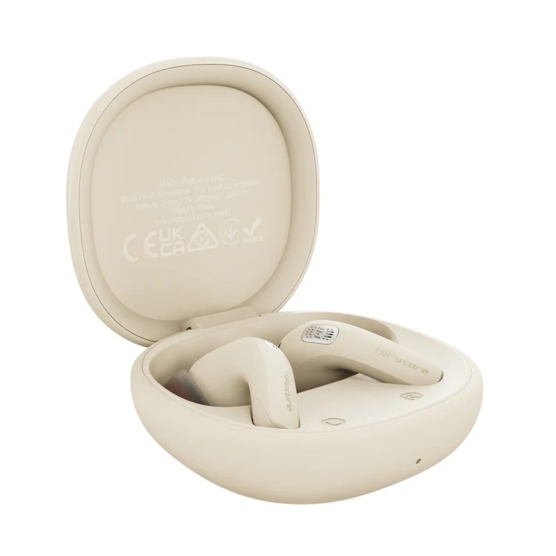 HiFuture FlyBuds 4 ANC Latte, активно шумопотискане, 4 MICS ENC, безжични 5.4, до 10 часа живот на батерията с едно зареждане, IPX5, ултра бас, до 35 часа комбиниран живот на батерията