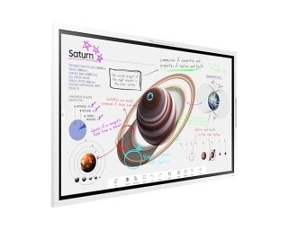 Samsung интерактивен дисплей Flip PRO WM55B 55" 3840 x 2160, VA, 8ms, 350 cd/m2, 4000:1 контраст, 4K цифрова дъска с тъч, Mirroring, дистанционно управление, Wi-Fi, поддръжка на отдалечен PC и Bluetooth, 2xHDMI 2.0, DP 1.2, RJ45, RS232, Tizen 6.5, бял