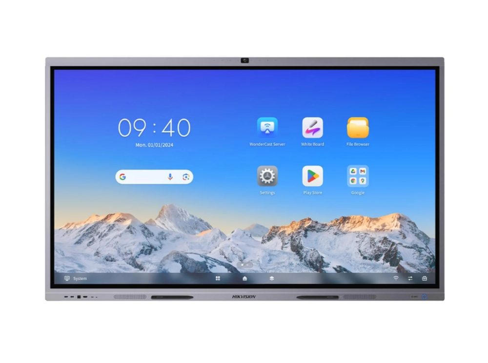 HIKVISION DS-D5C75RB/B 75" Интерактивен дисплей с IR 50 точки, 3840 x 2160, 400 нита, 8 MP камера, Android