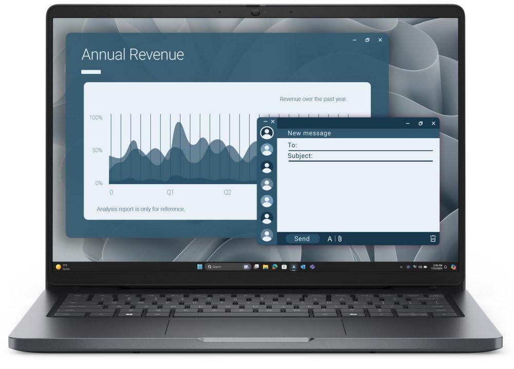 Dell Pro 14 PC14255, AMD Ryzen 5 PRO 230 (22 MB кеш, 6 ядра, до 4.9 GHz, 16 TOPS NPU), 14" FHD+ (1920x1200) IPS, 30