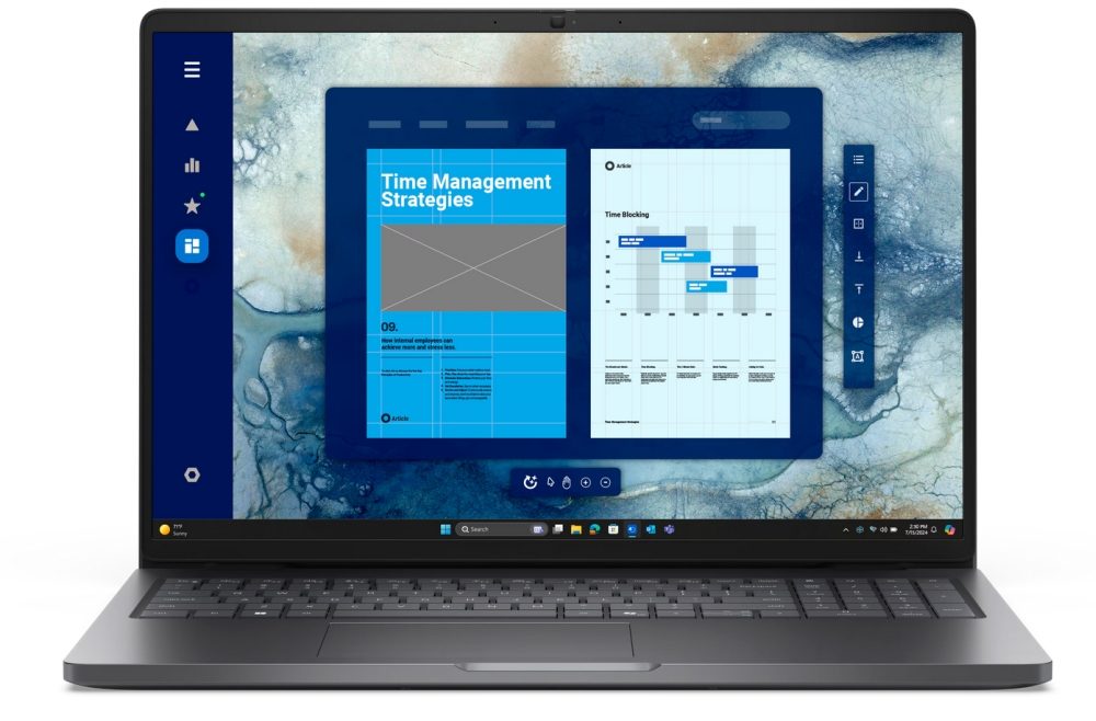 Лаптоп Dell Pro 16 PC16250, Intel 5 120U (10 ядра, до 5.0 GHz), 16" FHD+ (1920x1200) 300nits AG, 16 GB: 1x16 GB, DDR5, 5600 MT/s, 256 GB TLC SSD, Intel Graphics, FHD HDR IR камера и микрофон, Wi-Fi 6E, FPR, подсветка на клавиатурата, Win11 Pro, Magnetite, 3Y PS