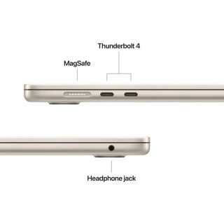 Apple MacBook Air 15.3: Apple M5 чип с 10-ядрен CPU и 10-ядрен GPU, 16GB, 512GB SSD - Starlight