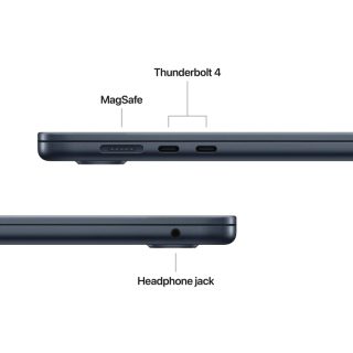 Apple MacBook Air 15.3: Apple M5 чип с 10-ядрен CPU и 10-ядрен GPU, 24GB, 1TB SSD - Midnight