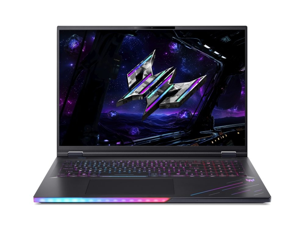 Игрален лаптоп Acer Predator Helios 18 AI, PH18-I71-93T3, Intel Core Ultra 9 290HX Plus, 18" WQXGA Mini LED 250Hz, 64GB DDR5, 2TB NVMe SSD, RTX 5080 16GB, Win 11 Pro, Черен