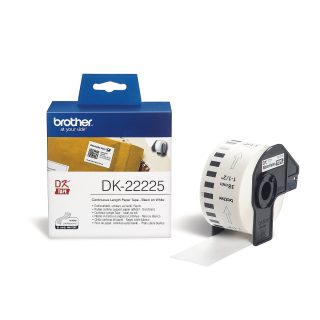 Brother DK-22225 Бяла непрекъсната хартиена лента 38mm x 30.48m, черен върху бял