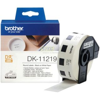 Brother DK-11219 Кръгли етикети 1/2" 12 mm x 12 mm x 1200 (черни на бяло)