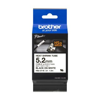 Brother HSe-211E термоформуем надпис, 5.2 мм, черен върху бял