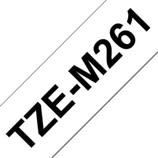 Brother TZe-M261 Матова ламинирана касета за етикетна лента – черно върху бяло, ширина 36 mm