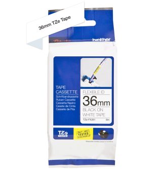 Brother TZe-FX261 Касета за етикети, черно върху бяло, гъвкав тип, ширина 36 мм