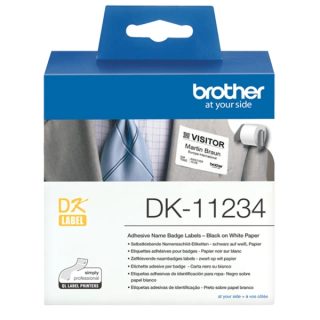 Brother DK-11234 Адхезивна ролка етикети за посетители - черно на бяло, 60 mm x 86 mm