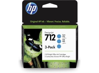 HP 712 цианов касетен модул - комплект от 3