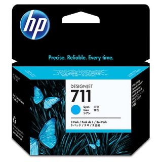 HP 711 комплект от 3 цианови мастилени касети, 29 ml